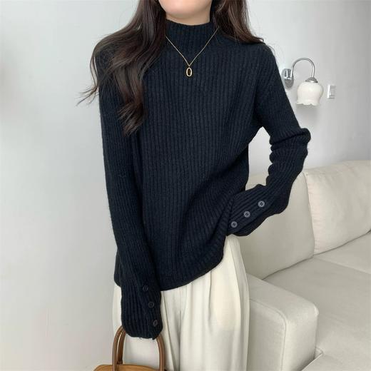 【YW】无忧购韩系慵懒简约内搭修身显瘦半高领针织打底衫1895（截单后7天发货)25年清仓捡漏 商品图10