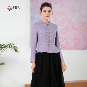 司歌收腰荷叶外套长袖秋冬女小香风B901217X