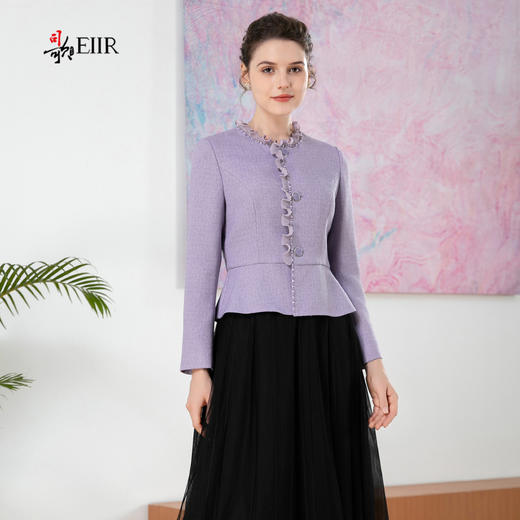 司歌收腰荷叶外套长袖秋冬女小香风B901217X 商品图0