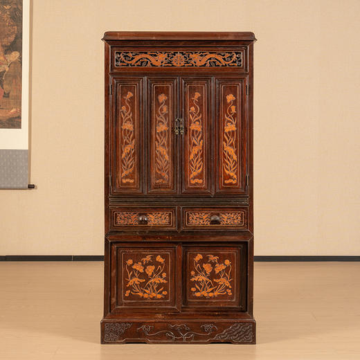 清 红木嵌黄杨木龙纹一路连科佛龛 商品图4