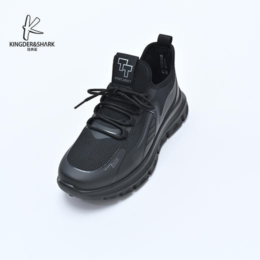 经典鲨2024年冬季新款百搭黑色男士加绒保暖平底跑步休闲鞋KW10-D55111 商品图4
