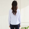 【优雅风琴褶】罗蒙春秋条纹长袖衬衫女士商务通勤职业装拼色领气质衬衣女 商品缩略图1