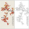 俞致贞花鸟工笔画白描底稿竖幅《红叶白头》临摹勾线高清打印稿ZZ36 商品缩略图0