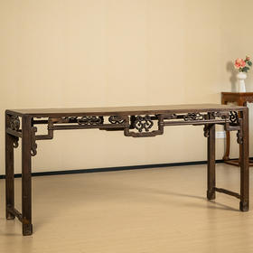 清 红木如意卡子花四面平条桌