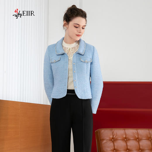 司歌羊毛小香风外套冬女粗花呢B901214X 商品图0