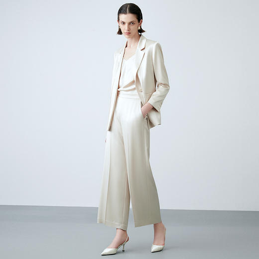 EITIE爱特爱春季新款高腰气质通勤纯色显瘦裤子7705416 商品图1