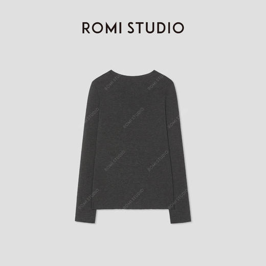 ROMI STUDIO“格雷优雅”山羊绒桑蚕丝混纺花纱长袖T恤 RW24WSD1298 商品图1