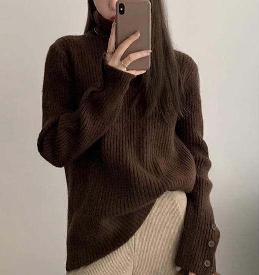 【YW】无忧购韩系慵懒简约内搭修身显瘦半高领针织打底衫1895（截单后7天发货)25年清仓捡漏 商品图5