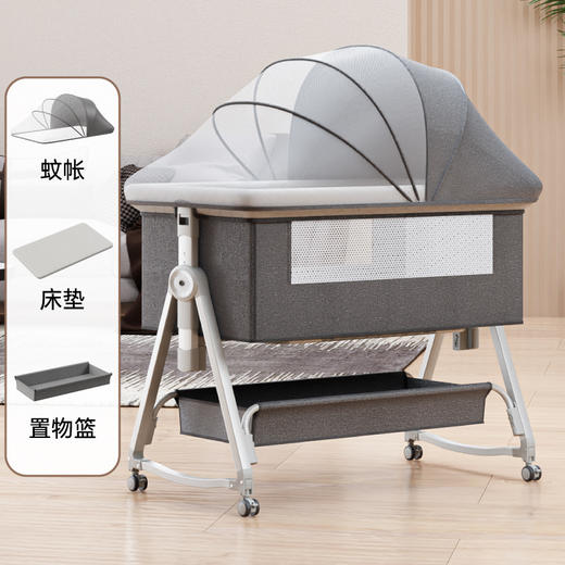 可移动便携式新生儿摇篮床多功能可折叠婴儿床欧式BB床儿童拼接床 商品图6