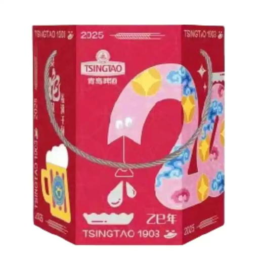 青岛啤酒 2025蛇年 臻满鸿福全铝瓶啤酒礼盒（保质期到2025.11） 商品图1