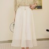 两三事雨季白茶夏季新款纯色光泽感A字高腰半身裙仙女飘逸 商品缩略图0