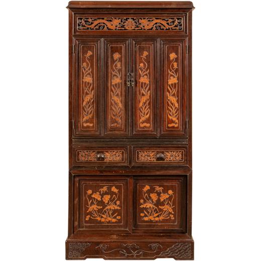 清 红木嵌黄杨木龙纹一路连科佛龛 商品图5