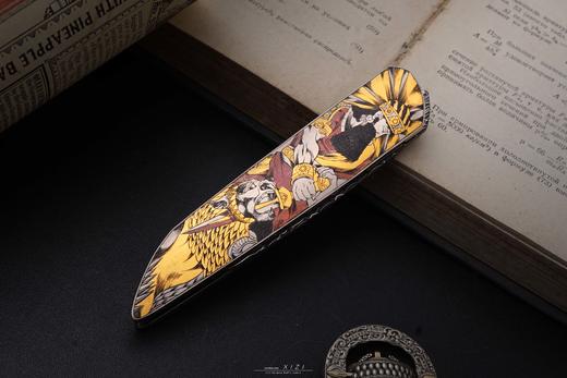 三希堂  现代刀系列  亚述之王雕金小折  未开刃 商品图9