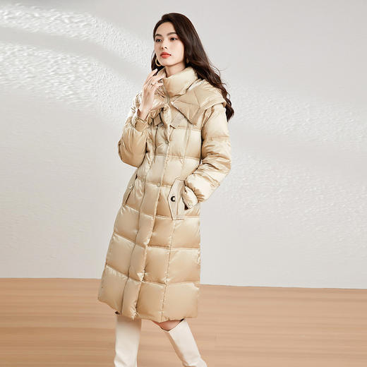 【高货kbnq】全新升级【铂金会员882/天猫1189/差价307】(04044) 洛诗琳冬季新款高端加厚保暖长款过膝显瘦连帽羽绒服 商品图2