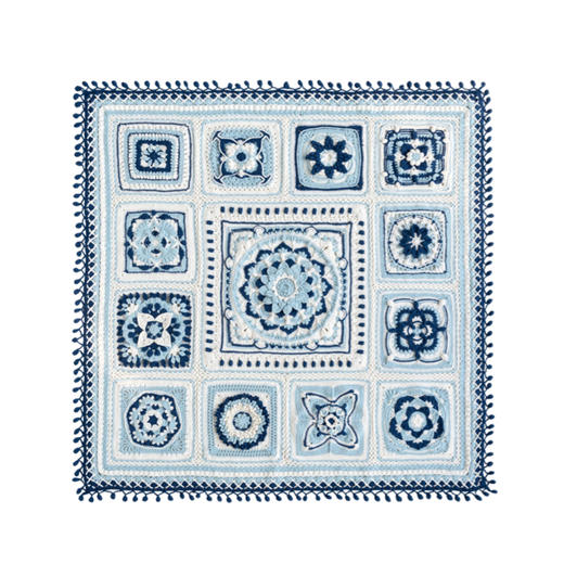 苏苏姐家瓷悦拼花毯手工diy钩针编织毯子4股棉毛线团自制材料包 商品图4