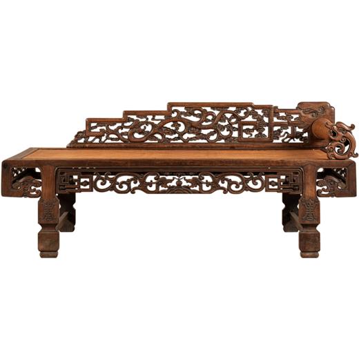 清 红木透雕螭龙纹贵妃榻 商品图5