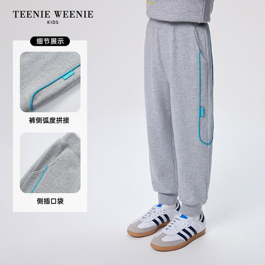 TeenieWeenie Kids小熊童装男童侧面拼接撞色嵌条卫裤TKTM256316N 商品图2