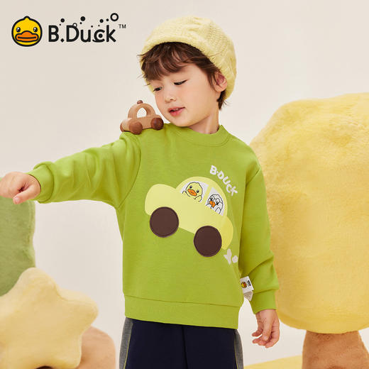 bduck小黄鸭童装男童卫衣加绒宝宝套头衫冬装保暖儿童加厚衣服潮90-130 BF5531016 商品图2