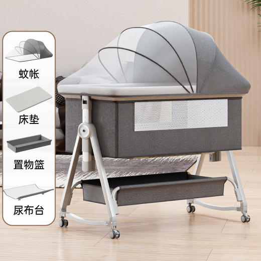 可移动便携式新生儿摇篮床多功能可折叠婴儿床欧式BB床儿童拼接床 商品图5