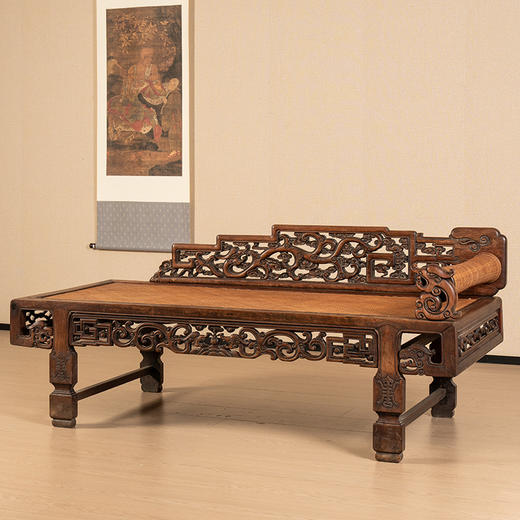 清 红木透雕螭龙纹贵妃榻 商品图4
