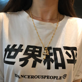 克罗心v金项链毛衣链