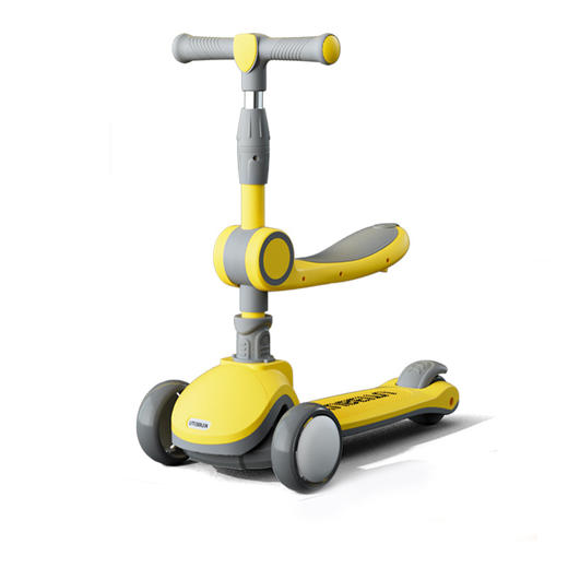 儿童滑板车音乐灯光三轮滑行车1-12岁可坐可滑三合一溜溜车滑板车 商品图4