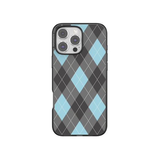 【冬眠计划】灰蓝菱格 POPCASE手机壳 MagSafe Popcase磁吸款 蓝色 菱格 拼贴 iPhone 16/15/14/13 商品图2