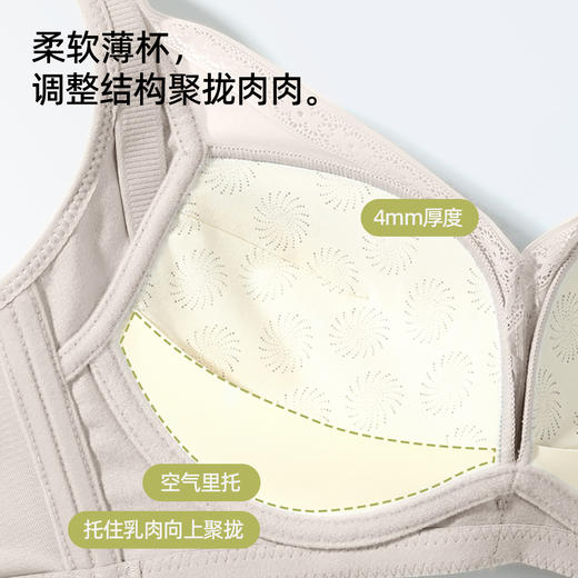 熳洁儿 内衣无钢圈小胸聚拢文胸舒适无痕透气收副乳光面百搭24261510/23261548 商品图1