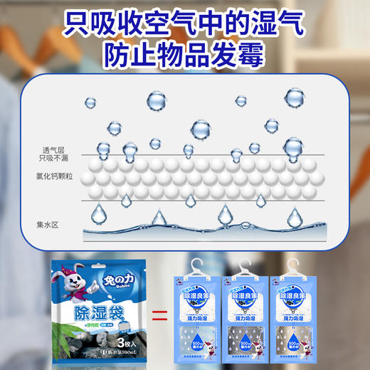 兔の力除湿袋（活性炭）三袋装170g*3 商品图5