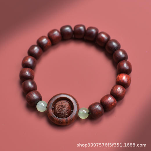 「买1送1！到手两条」小叶紫檀手串男士盘玩时来转运佛珠手链和田玉女款文玩佛珠时尚饰品 商品图3