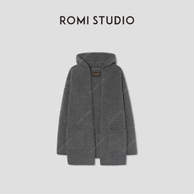 ROMI STUDIO“温暖过冬”康宝莱绵羊毛绒感厚款连帽开衫RW24AS91383
