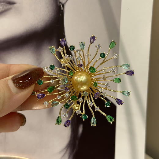 甄珠贝·新春 【新年加金，加好运】璀璨烟花 南洋金珠 浓金 强光，基本无暇 11-12mm 商品图0