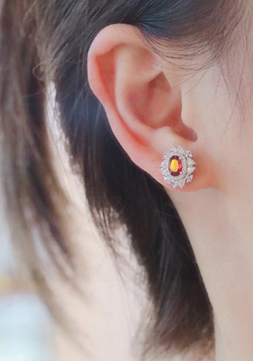 1.15ct刻面红宝石耳钉 商品图3