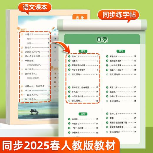 【书行】小学同步练字帖一年级二年级三年级四年级五六年级下册字帖描红字贴人教版语文同步小学生硬笔练字帖专用正版每日一练 商品图1