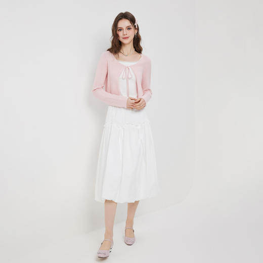 IEF/爱依服2025 春季 法式温柔风时尚显瘦简约设计百搭蛋糕单裙N38021 商品图3