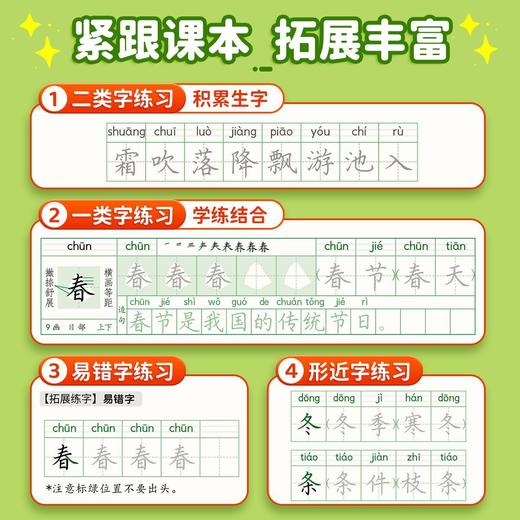 【书行】小学同步练字帖一年级二年级三年级四年级五六年级下册字帖描红字贴人教版语文同步小学生硬笔练字帖专用正版每日一练 商品图2
