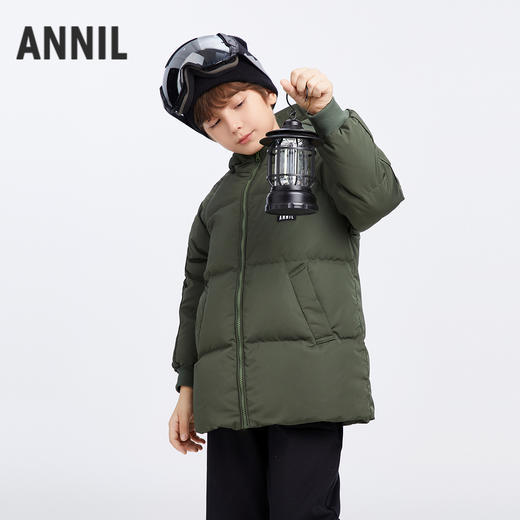 【轻暖0~10℃】男童三防中长款羽绒服冬季新款安奈儿童装EB445625 商品图2