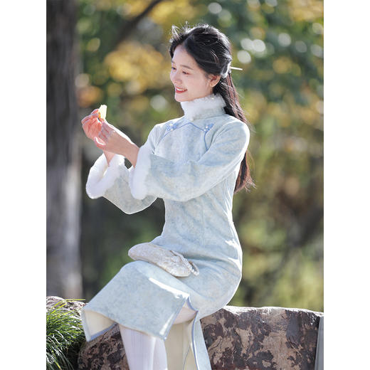 《卷舒 》秋冬长袖改良加绒日常年轻款旗袍LSB&3379 商品图0