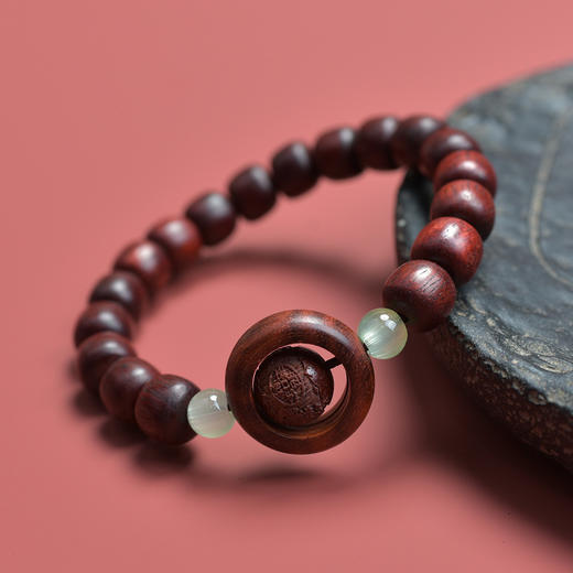 「买1送1！到手两条」小叶紫檀手串男士盘玩时来转运佛珠手链和田玉女款文玩佛珠时尚饰品 商品图2