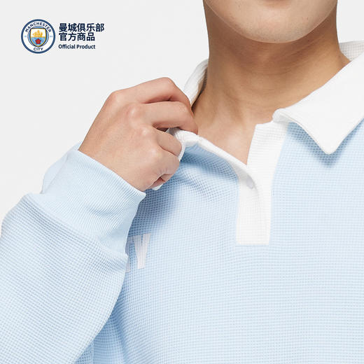 【官方正版】曼城俱乐部 | 复古POLO领长袖卫衣球迷套头衫 商品图3