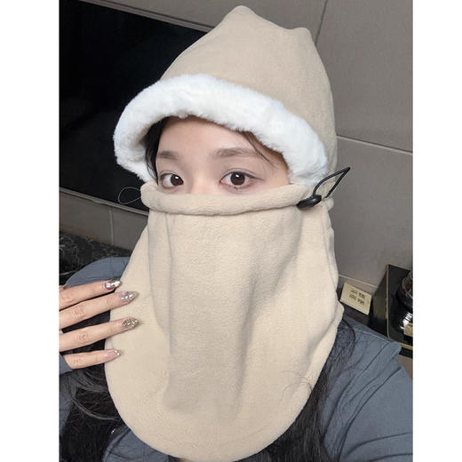 裁缝学苑AS392骑行一体帽子纸样冬季保暖防寒面罩围脖口罩女护耳脖套样板 商品图3