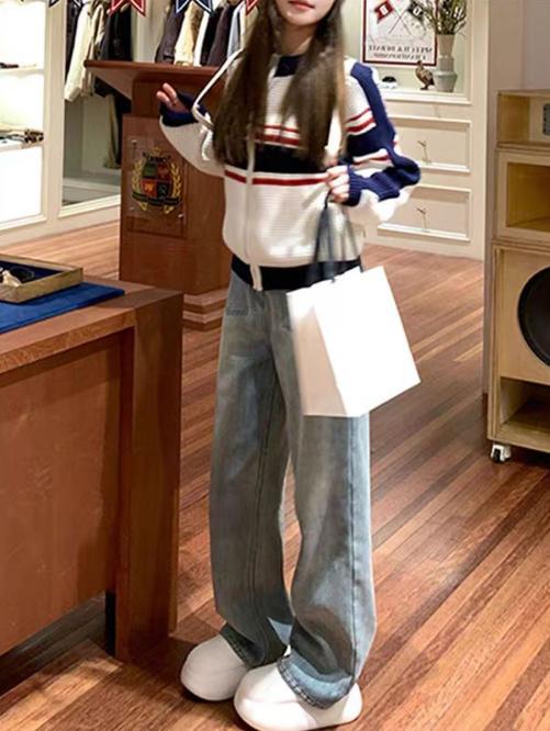 <曾小咸推荐>2.27爆款现货秒杀 ！微信超特价！浅蓝色薄绒直筒牛仔裤 日常199.99 立减100 秒杀99.99！！ 商品图3