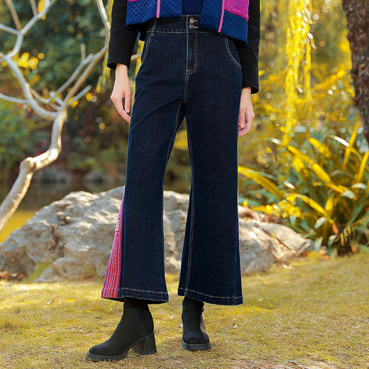 【现货】古渡轻舟绣花牛仔阔腿裤 | 版型好正 显瘦 商品图1