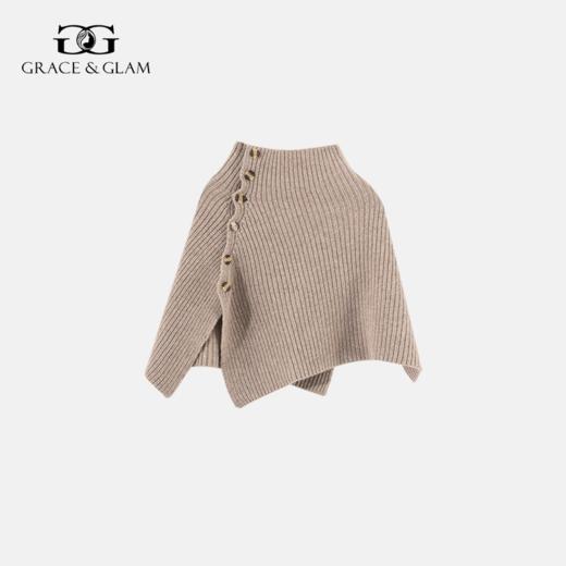 Grace&Glam 羊毛半高领针织保暖披肩斗篷围脖 商品图3