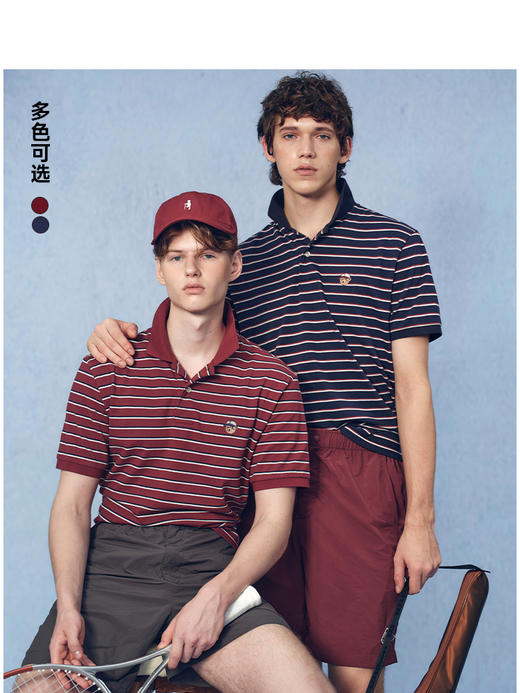 Teenie Weenie小熊男装卡通条纹POLO衫T恤男夏季TNHS256301N 商品图0