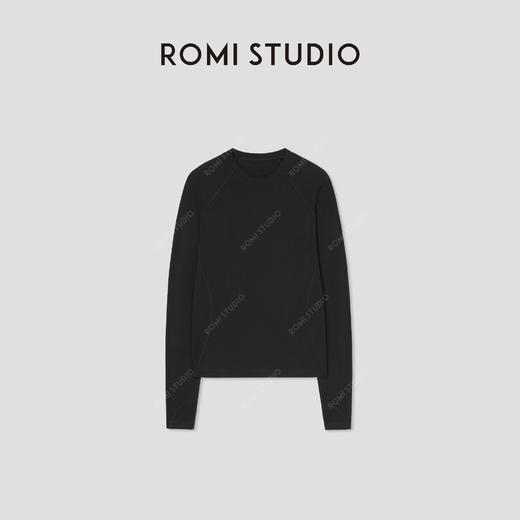 ROMI STUDIO“松弛自在”修身高弹亲肤休闲运动长袖T恤 RW24AS40756 商品图2