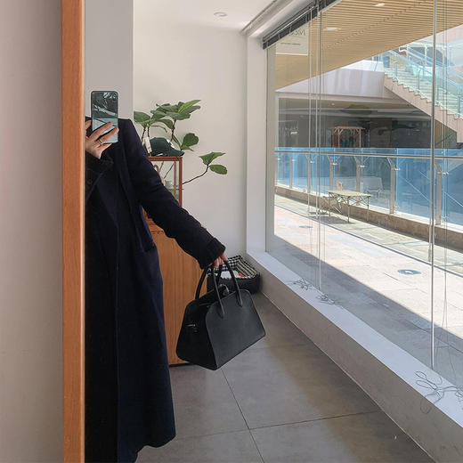 【顺丰包邮】34115 洛诗琳极简质感头层牛皮荔枝纹手提包0130 商品图1