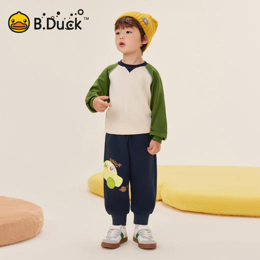 bduck小黄鸭童装男童裤子加绒冬季宝宝运动裤保暖儿童长裤加厚潮90-130 BF5573016 商品图1