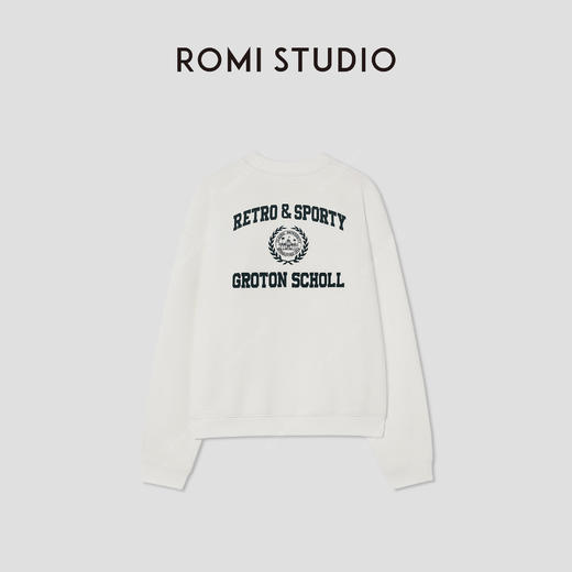 ROMI STUDIO“美式休闲”高支棉圆领宽松印花套头卫衣 RW25SSX0120 商品图1