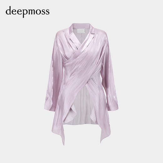 【deepmoss】潮流复古优雅气质优雅水泽交叠凉感衬衫 商品图4